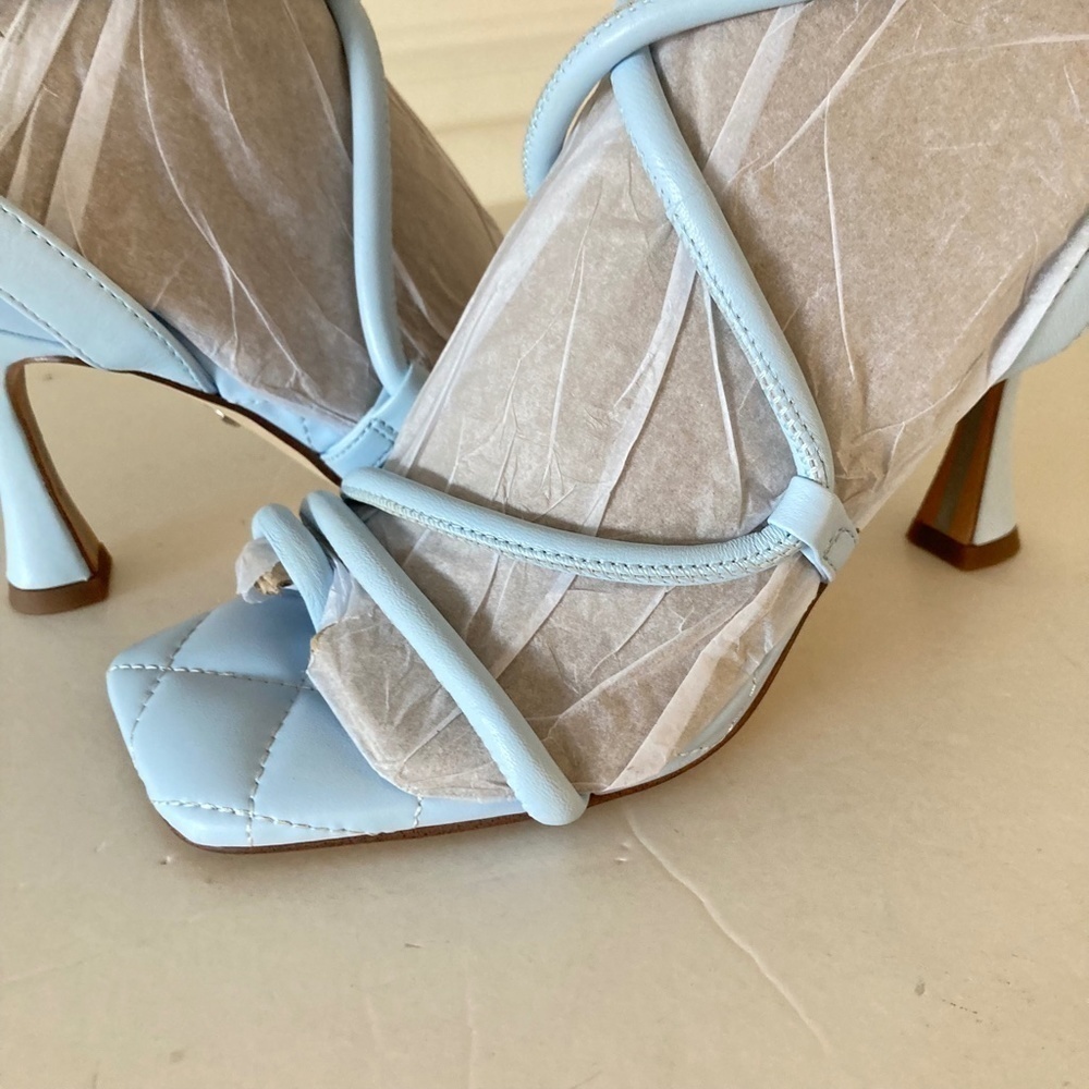 NWOT Sam Edelman Free People Maven Blue Leather Strappy Heels Sz 6 - Picture 2 of 7
